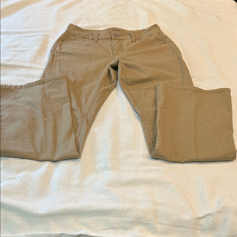 Khaki Straight Leg Pants - Tan/Beige